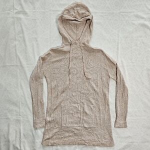 J Jill Pure Womens Small Sweater Hoodie Tunic Pullover Pink Beige Speckled